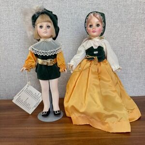 Effanbee Prince Charming Sleeping Beauty Storybook 11" Vintage Doll Pair Stand